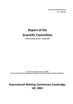 2022 Scientific Committee Report