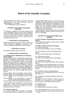 1981 Scientific Committee Report