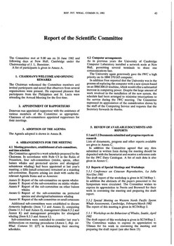 1982 Scientific Committee Report