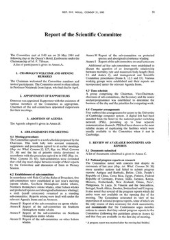 1984 Scientific Committee Report