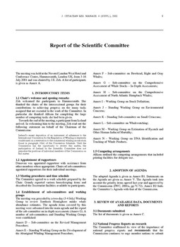 2001 Scientific Committee Report