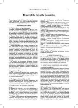 2012 Scientific Committee Report