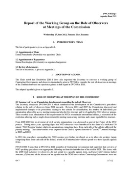64/Rep7 Report of the Working Group to Consider the Role of Observers