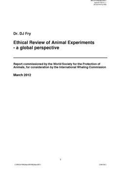 64/WKM&AWI/05 Ethical Review of Animal Experiments - a global perspective by DJ Fry (UK)