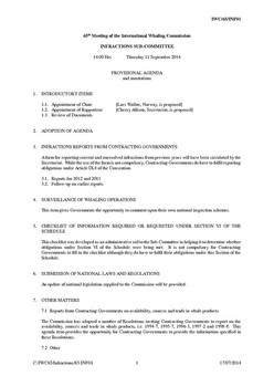 IWC/65/INF01 Provisional Agenda