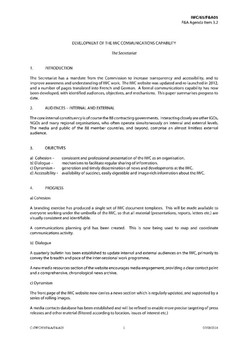 IWC/65/F&A05 Development of the IWC Communications Capability