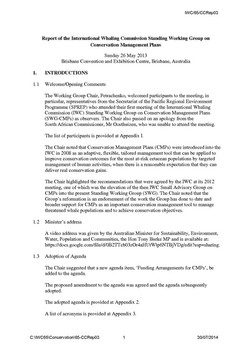 IWC/65/CCRep03 Report of the Standing Working Group on Conservation Management Plans 2013