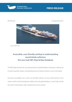 IWC Press Release: Accessible, user-friendly and key to understanding vessel/whale collisions: the new-look IWC Ship Strikes Database