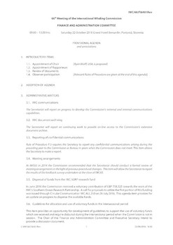 IWC/66/F&A01Rev - Provisional Agenda and annotations