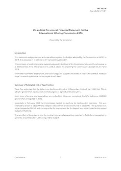 IWC/66/06 - Provisional Financial Statement for 2016