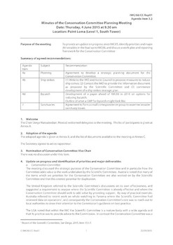 IWC/66/CC Rep 01 - Minutes of the Conservation Committee Planning Meeting, 4 June 2015