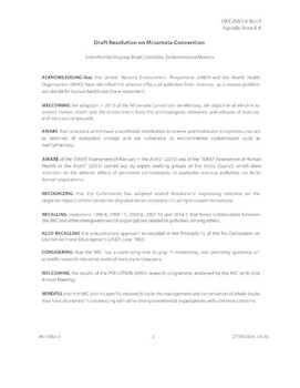 IWC/66/14 Rev 3 -  Draft Resolution on Minamata Convention (Submitted by Uruguay, Brazil, Colombia, Switzerland and Monaco)