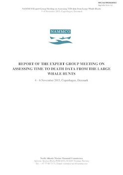 IWC/66/WKM&WI03 - NAMMCO Report of the Expert Group Meeting on Assessing Time to Death Data from the Large Whale Hunts