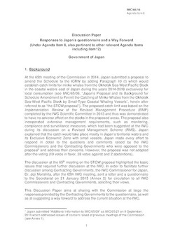 IWC/66/16 - Discussion Paper. Responses to Japanâ€™s questionnaire and a way forward (submitted by Japan)