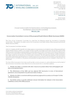 IWC/66/CC15 - Circular Communication IWC.All.266.  Conservation Committee's review of the proposed South Atlantic Whale Sanctuary (SAWS)