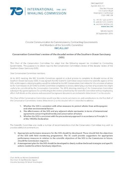 IWC/66/CC17 - Circular Communication IWC.CCG.267.  Conservation Committee's review of the decadal review of the Southern Ocean Sanctuary (SOS)