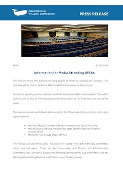 IWC Press Release: Background information for media - IWC66