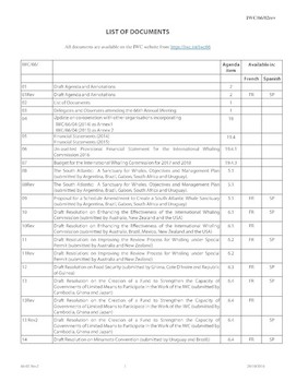 IWC/66/02Rev2 Draft List of Documents