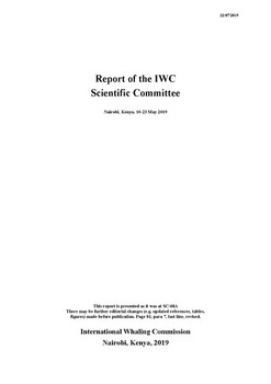 2019 Scientific Committee Report